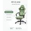 Dowinx Gaming Stuhl Stoff mit Taschenfederkissen, Verstellbarer Gaming Sessel mit Fußstütze, Ergonomischer PC Stuhl Gamer Stuhl Bürostuhl 150 kg belastbarkeit, Grün
