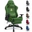 Vittanly Gaming Stuhl, Luxuriöser Wildlederimitat Gaming Chair Bürostuhl, Ergonomischer Schreibtischstuhl mit Fußstütze Kopfstütze und Lendenkissen, 3D Armlehnen, 90-155° Rückenlehne, Grün