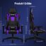 Homimaster Gaming Stuhl, Bürostuhl Ergonomisch mit verstellbare Lendenkissen, Kopfkissen und Armlehnen,Gaming Chair Gepolstert,Gamer Stuhl Wippfunktion,Gaming Stuhl 150 kg Belastbarkeit, Lila