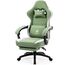 Dowinx Gaming Stuhl Stoff mit Taschenfederkissen, Verstellbarer Gaming Sessel mit Fußstütze, Ergonomischer PC Stuhl Gamer Stuhl Bürostuhl 150 kg belastbarkeit, Grün