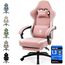 Dowinx Gaming Stuhl mit Taschenfederkissen, Verstellbarer Gaming Sessel mit Fußstütze, Ergonomischer Racing Gamer Stuhl 150 kg belastbarkeit, Rosa