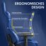Vittanly Gaming Stuhl, Luxuriöser Wildlederimitat Gaming Chair Bürostuhl, Ergonomischer Schreibtischstuhl mit Fußstütze Kopfstütze und Lendenkissen, 3D Armlehnen, 90-155° Rückenlehne, Blau