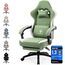 Dowinx Gaming Stuhl Stoff mit Taschenfederkissen, Höhenverstellbare Kopfstütze, Gaming Sessel mit Fußstütze, Ergonomischer PC Stuhl Gamer Stuhl Bürostuhl 150 kg, Grün