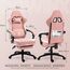 Dowinx Gaming Stuhl mit Taschenfederkissen, Verstellbarer Gaming Sessel mit Fußstütze, Ergonomischer Racing Gamer Stuhl 150 kg belastbarkeit, Rosa