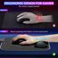 Gimars RGB Mauspad Gaming mit Handauflage, 305x254mm Großes Gelkissen Mouspad mit 10 LED-Beleuchtungsmodi, Ergonomisches Gaming Zubehör Mauspads mit rutschfestem Gummiboden für Laptop, Computer