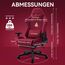 Vittanly Gaming Stuhl, Luxuriöser Wildlederimitat Gaming Chair Bürostuhl, Ergonomischer Schreibtischstuhl mit Fußstütze Kopfstütze und Lendenkissen, 3D Armlehnen, 90-155° Rückenlehne, Weinrot