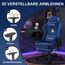 Vittanly Gaming Stuhl, Luxuriöser Wildlederimitat Gaming Chair Bürostuhl, Ergonomischer Schreibtischstuhl mit Fußstütze Kopfstütze und Lendenkissen, 3D Armlehnen, 90-155° Rückenlehne, Blau