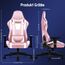 Homimaster Gaming Stuhl, Bürostuhl Ergonomisch mit verstellbare Lendenkissen, Kopfkissen und Armlehnen,Gaming Chair Gepolstert,Gamer Stuhl Wippfunktion, Schreibtischstuhl Gaming Stuhl 150 kg, Rosa