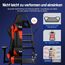 Homimaster Gaming Stuhl, Bürostuhl mit verstellbare Lendenkissen, Kopfkissen und Armlehnen, Gaming Chair 150kg, Gepolstert Gamer Stuhl Wippfunktion,Gaming Stuhl 150 kg Belastbarkeit, Rot
