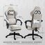 Dowinx Gaming Stuhl Stoff Bürostuhl mit Taschenfederkissen, Verstellbarer Gamer Stuhl mit Kopfstütze, Ergonomische Racing Gaming Sessel mit Fußstütze (Grau)