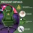 Vittanly Gaming Stuhl, Luxuriöser Wildlederimitat Gaming Chair Bürostuhl, Ergonomischer Schreibtischstuhl mit Fußstütze Kopfstütze und Lendenkissen, 3D Armlehnen, 90-155° Rückenlehne, Grün