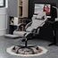 WOTSTA Gaming Stuhl Ergonomisch Gaming Chair Bürostuhl mit Fußstütze Racing Computerstuhl Höhenverstellbar Gepolstert Computerstuhl Lendenwirbelstütze Grauschwarz