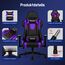 Homimaster Gaming Stuhl, Bürostuhl Ergonomisch mit verstellbare Lendenkissen, Kopfkissen und Armlehnen,Gaming Chair Gepolstert,Gamer Stuhl Wippfunktion,Gaming Stuhl 150 kg Belastbarkeit, Lila