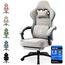 Dowinx Gaming Stuhl Stoff Bürostuhl mit Taschenfederkissen, Verstellbarer Gamer Stuhl mit Kopfstütze, Ergonomische Racing Gaming Sessel mit Fußstütze (Grau)