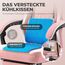 Dowinx Gaming Stuhl mit Taschenfederkissen, Verstellbarer Gaming Sessel mit Fußstütze, Ergonomischer Racing Gamer Stuhl 150 kg belastbarkeit, Rosa