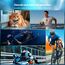 NinjaCam Action Cam 1080P WiFi, Bodycam Körperkamera Mini, 360° Action Kamera, Sportkamera Wasserdicht bis 30M, Multifunctional Accessories, Vlog Kamera, Helmkamera Motorrad, Schwarz