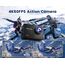 Camlance Action Cam Wasserdicht 4K60FPS mit 128GB Karte,131FT Unterwasserkamera 8X Zoom,WiFi Helmkamera 48MP, Stabilisierte Actionkameras mit Fernbedienung,2 * 1350 Batterien