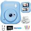 Hangrui Kinderkamera Sofortbildkamera, 14MP Sofortbildkamera Kinder mit 32G Karte & Druckpapier, 1080P Kamera Kinder Sofortdruck mit Farbige Stifte, Geschenk für 3-12 Jungen und Mädchen-Blau
