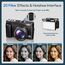 Digitalkamera 4K, 16X Autofokus Digitalzoom Kamera, 48MP 3 Zoll 180° Klappbarer LCD-Bildschirm HD Kompakte Vlog Kamera mit Ladestation, 2 Akkus, 32GB Karte, Geeignet für Anfänger, Kinder