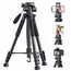 K&F Concept Leichtes Kamera Stativ mit Handyhalterung, 146cm Fotostativ Handy Stativ für Smartphone iPhone Samsung DSLR SLR Canon Nikon Sony Olympus