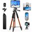 Handy Stativ, Upgrade 165cm / 65" Kamera Stativ für Smartphone iPad, 360° Drehung Tragbar Tripod mit Fernauslöser Kompatibel für Tablet, Alle Handy, iPhone, Samsung, Camera, Gopro, Orange