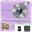 Digitalkamera 1080P, 44MP Fotokamera 16X Digitalzoom Kamera, Vlogging Fotoapparat Kompaktkamera mit 2,4" LCD Bildschirm, 32G Micro Speicherkarte, 1 Akku für Kinder Teenager Studenten Anfänger-Violett