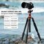 K&F Concept Kamera Stativ, Tripod mit 360°Kugelkopf, Tragbares Stativ für Canon Nikon Sony und andere DSLR Kameras, Aluminium Fotostativ Einbeinstativ K255A4+BH-28L