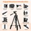 Nineigh Kamera Handy Stativ, 190cm Horizontal Stativ for Smartphone mit Fernauslöser, Leichtes Aluminium Camera Tripod mit 3 Wege Kopf, Fotostativ Kamera Reise für iPhone/Samsung/Huawei/DSLR