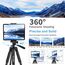 MACTREM Handy Stativ, Upgrade 165cm / 65" Kamera Stativ für Smartphone iPad, 360° Drehung Tragbar Tripod mit Fernauslöser Kompatibel für Tablet, Alle Handy, iPhone, Samsung, Camera, Gopro
