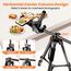 Nineigh Kamera Handy Stativ, 190cm Horizontal Stativ for Smartphone mit Fernauslöser, Leichtes Aluminium Camera Tripod mit 3 Wege Kopf, Fotostativ Kamera Reise für iPhone/Samsung/Huawei/DSLR