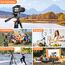 Nineigh Kamera Handy Stativ, 190cm Horizontal Stativ for Smartphone mit Fernauslöser, Leichtes Aluminium Camera Tripod mit 3 Wege Kopf, Fotostativ Kamera Reise für iPhone/Samsung/Huawei/DSLR