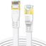 DDMALL Lan Kabel CAT8 5m, Hochgeschwindigkeit Ethernet Kabel 40Gbps 2000MHz Flaches Netzwerkkabel, Gigabit Patchkabel mit Vergoldetem RJ45-Stecker für Router, Modem, Gaming (5 Meter/Weiß)