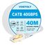 VOIETOLT Cat8 Lan Kabel 40M mit Clips, 40Gbps/2000MHz Flach Schirmung Hochgeschwindigkeit Netzwerkkabel, STP RJ45 Gigabit Cat-8 Ethernet Kabel für PS4/5, für Modem, für Router (weiß)