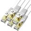Veetop 1,5m x 5 Stück Lan Kabel Cat 7 Netzwerkkabel Patchkabel für 10 Gigabit Ethernet, Flexibel und Robust mit vergoldetem RJ45. Weiß