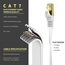Veetop Lan Kabel Cat 7 Netzwerkkabel Ethernet Kabel Flach mit 10 Gigabit/s Übertragungsrate Internetkabel mit vergoldetem RJ45. 50m Weiß