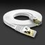 Veetop Lan Kabel Cat 7 Netzwerkkabel Flaches Ethernet Kabel mit 10 Gigabit/s Internet Übertragungsgeschwindigkeit und vergoldetem RJ45. 0,5m Weiß