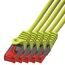 BIGtec LAN Kabel 0,15m Netzwerkkabel gelb - 5 Stück - Gigabit Ethernet Kabel RJ45 Stecker Patchkabel für Patchpanel Netzwerk Switch Gaming kompatibel Playstation 5 PS5 XBOX Nintendo Switch 2-Station