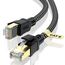 CABNEER Cat 8 Ethernet Kabel 30M, 40Gbps Netzwerkkabel Hochgeschwindigkeits 2000MHz Ethernet Kabel, Gigabit RJ45 Nylon Geflochtener LAN Kabel, Patchkabel für PS5/4 Router Modem