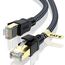 CABNEER Cat 8 Ethernet Kabel 50M, 40Gbps Netzwerkkabel Hochgeschwindigkeits 2000MHz Ethernet Kabel, Gigabit RJ45 Nylon Geflochtener LAN Kabel, Patchkabel für PS5/4 Router Modem
