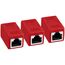 AXFEE RJ45 Kupplung Cat7, 3 Stück CAT6 Kupplung Verbinder, Kabel Verlängerung, LAN Verbinder Netzwerkkabel, Ethernet Kabel Patchkabel für Cat 7 Cat6 Cat5 Cat5e, Rot