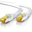25m CAT 7 Netzwerkkabel Flach, Ethernet Kabel, Gigabit Lan 10 Gbit s, Patchkabel, Flachbandkabel, Verlegekabel, Cat.7 Rohkabel U FTP PIMF Schirmung mit RJ 45 Stecker, Switch Router Modem, Weiß