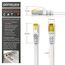 10m CAT 7 Netzwerkkabel Flach, Ethernet Kabel, Gigabit Lan 10 Gbit s, Patchkabel, Flachbandkabel, Verlegekabel, Cat.7 Rohkabel U FTP PIMF Schirmung mit RJ 45 Stecker, Switch Router Modem, Weiß
