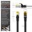30m CAT 7 Netzwerkkabel Flach, Ethernet Kabel, Gigabit Lan 10 Gbit s, Patchkabel, Flachbandkabel, Verlegekabel, Cat.7 Rohkabel U FTP PIMF Schirmung mit RJ 45 Stecker, Switch Router Modem, Schwarz