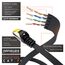 10m CAT 7 Netzwerkkabel Flach, Ethernet Kabel, Gigabit Lan 10 Gbit s, Patchkabel, Flachbandkabel, Verlegekabel, Cat.7 Rohkabel U FTP PIMF Schirmung mit RJ 45 Stecker, Switch Router Modem, Schwarz