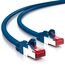 deleyCON 0,5m Netzwerkkabel Cat6-1000 Mbit (Kupfer, S/FTP, Halogenfrei) RJ45 Gigabit Patchkabel Ethernet LAN Kabel Cable - für DSL Internet WLAN Switch Router Modem Patchpanel POE - Blau