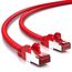 deleyCON 0,25m Netzwerkkabel Cat6-1000 Mbit (Kupfer, S/FTP, Halogenfrei) RJ45 Gigabit Patchkabel Ethernet LAN Kabel Cable - für DSL Internet WLAN Switch Router Modem Patchpanel POE - Rot