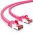 deleyCON 1,5m Netzwerkkabel Cat6-1000 Mbit (Kupfer, S/FTP, Halogenfrei) RJ45 Gigabit Patchkabel Ethernet LAN Kabel Cable - für DSL Internet WLAN Switch Router Modem Patchpanel POE - Magenta