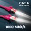 deleyCON 1,5m Netzwerkkabel Cat6-1000 Mbit (Kupfer, S/FTP, Halogenfrei) RJ45 Gigabit Patchkabel Ethernet LAN Kabel Cable - für DSL Internet WLAN Switch Router Modem Patchpanel POE - Magenta