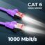 deleyCON 30m Netzwerkkabel Cat6-1000 Mbit (Kupfer, S/FTP, Halogenfrei) RJ45 Gigabit Patchkabel Ethernet LAN Kabel Cable - für DSL Internet WLAN Switch Router Modem Patchpanel POE - Violett/Lila