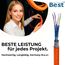 Germany B.e.s.t CAT 7 50M Simplex Netzwerkkabel Verlegekabel Kupfer LAN Kabel Ethernetkabel S/FTP 10 Gbit/s Kat 7 reines Kupfer Datenkabel PoE+ LSZH Datenkabel